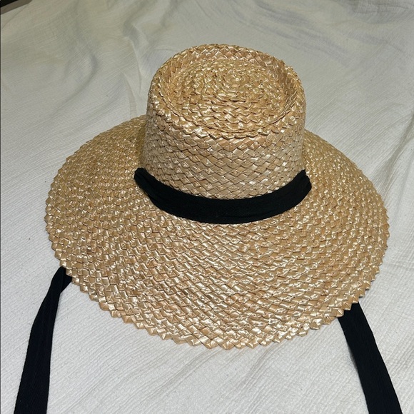 Lack Of Color Natural Straw Hat with Black Ribbon - Picture 2 of 5